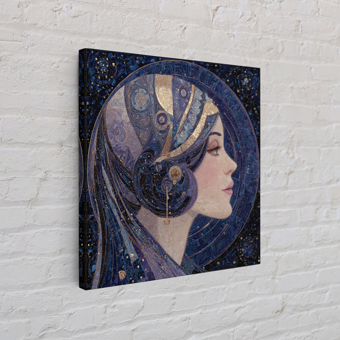 Art Nouveau Zodiac Woman Framed Canvas Print, Astrology Art, Leo Wall Art, Living Room Decor, Fine Art, Zodiac, AST-1x1-72