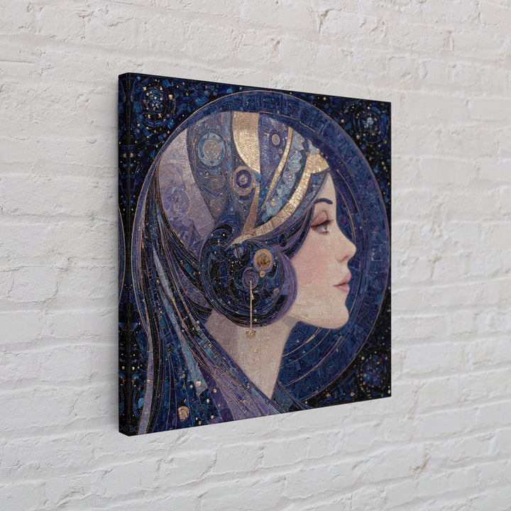 Art Nouveau Zodiac Woman Framed Canvas Print, Astrology Art, Leo Wall Art, Living Room Decor, Fine Art, Zodiac, AST-1x1-72