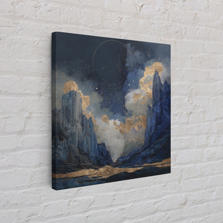Ram Constellation Above Desert Cliffs at Night Framed Canvas Print, Astrology Art, Modern Decor, Living Room Decor, Zodiac, AST-1x1-80