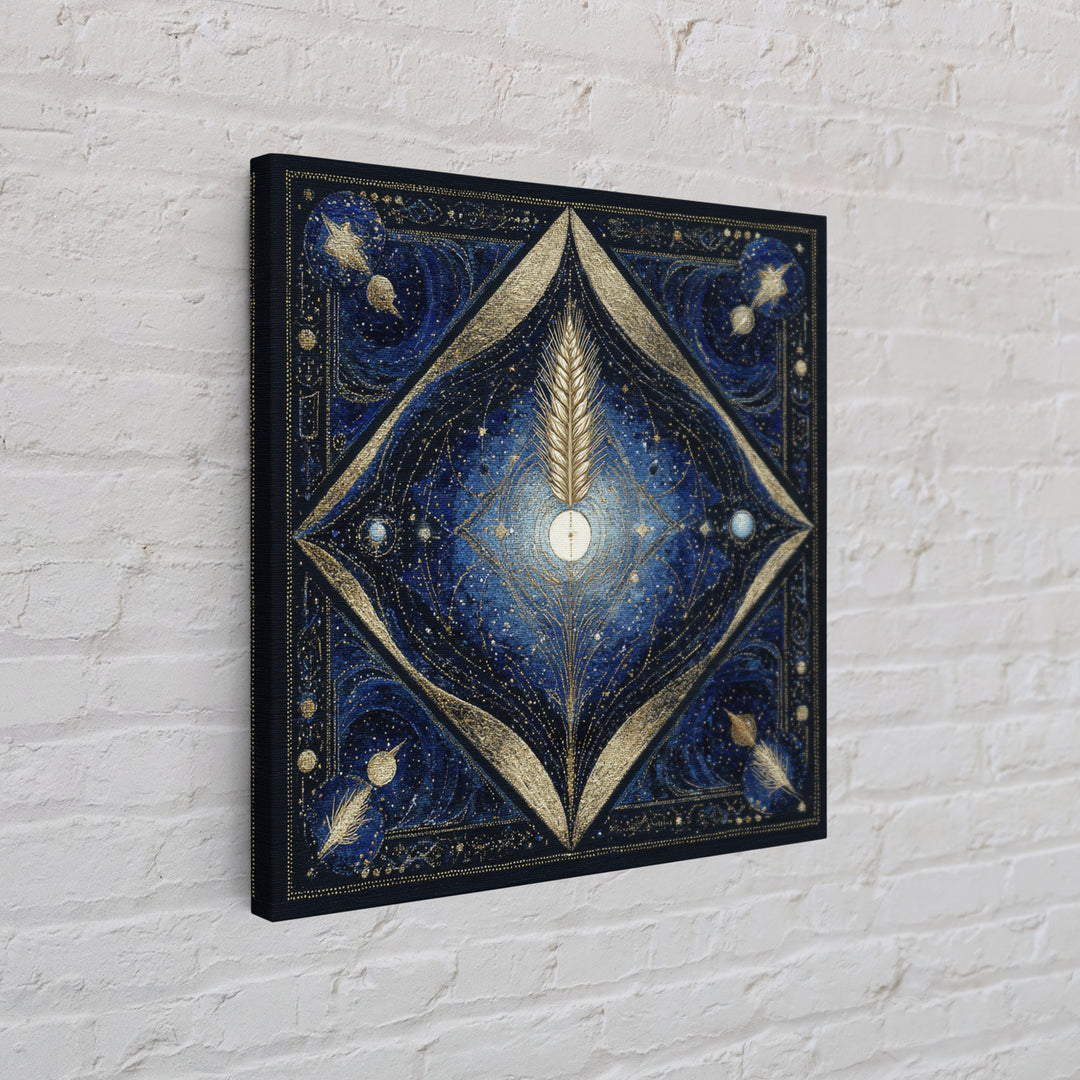 Virgo Maiden with Wheat and Blue Night Canvas Print, Astrology Art, Wall Decor, Living Room Decor, Fine Art, Zodiac, Home Decor, AST-1x1-90