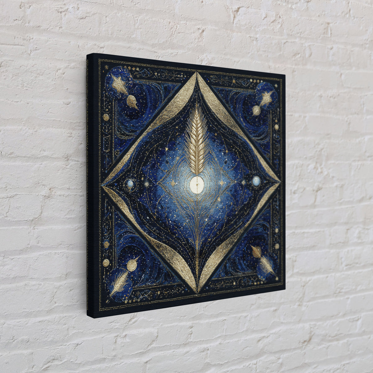 Virgo Maiden with Wheat and Blue Night Canvas Print, Astrology Art, Wall Decor, Living Room Decor, Fine Art, Zodiac, Home Decor, AST-1x1-90