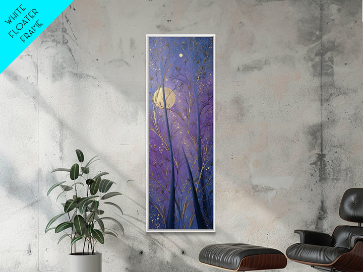 Cosmic Archer Silhouette Beneath a Violet Sky Framed Canvas Print, Astrology Art, Modern Decor, Living Room Decor, Zodiac, AST-1x3-50