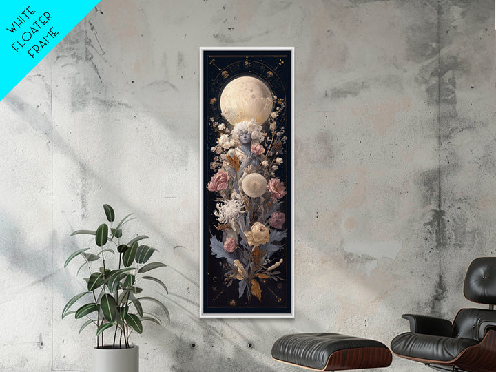 Astrological Botanical Wreath Framed Canvas Print, Astrology Art, Gallery Decor, Living Room Decor, Fine Art, Zodiac, AST-1x3-71
