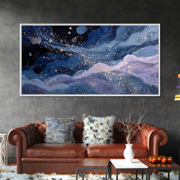 Water Bearer Figure Pouring a River of Framed Canvas Print, Astrology Art, Leo Astrology, Living Room Decor, Fine Art, Zodiac, AST-2x1-59