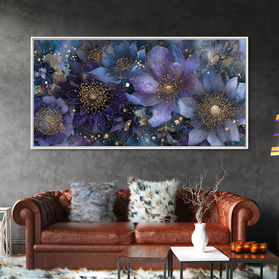 Dreamlike Night Garden Canvas Print, Astrology Art, Home Decor, Living Room Decor, Fine Art, Zodiac, Celestial Decor, AST-2x1-66