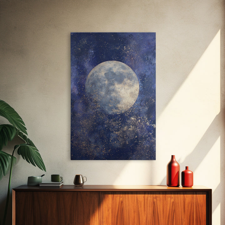 Lunar Phase Composition Canvas Print, Astrology Art, Cat Art, Living Room Decor, Zodiac, Zodiac Wall Art, Leo Wall Art, AST-2x3-45