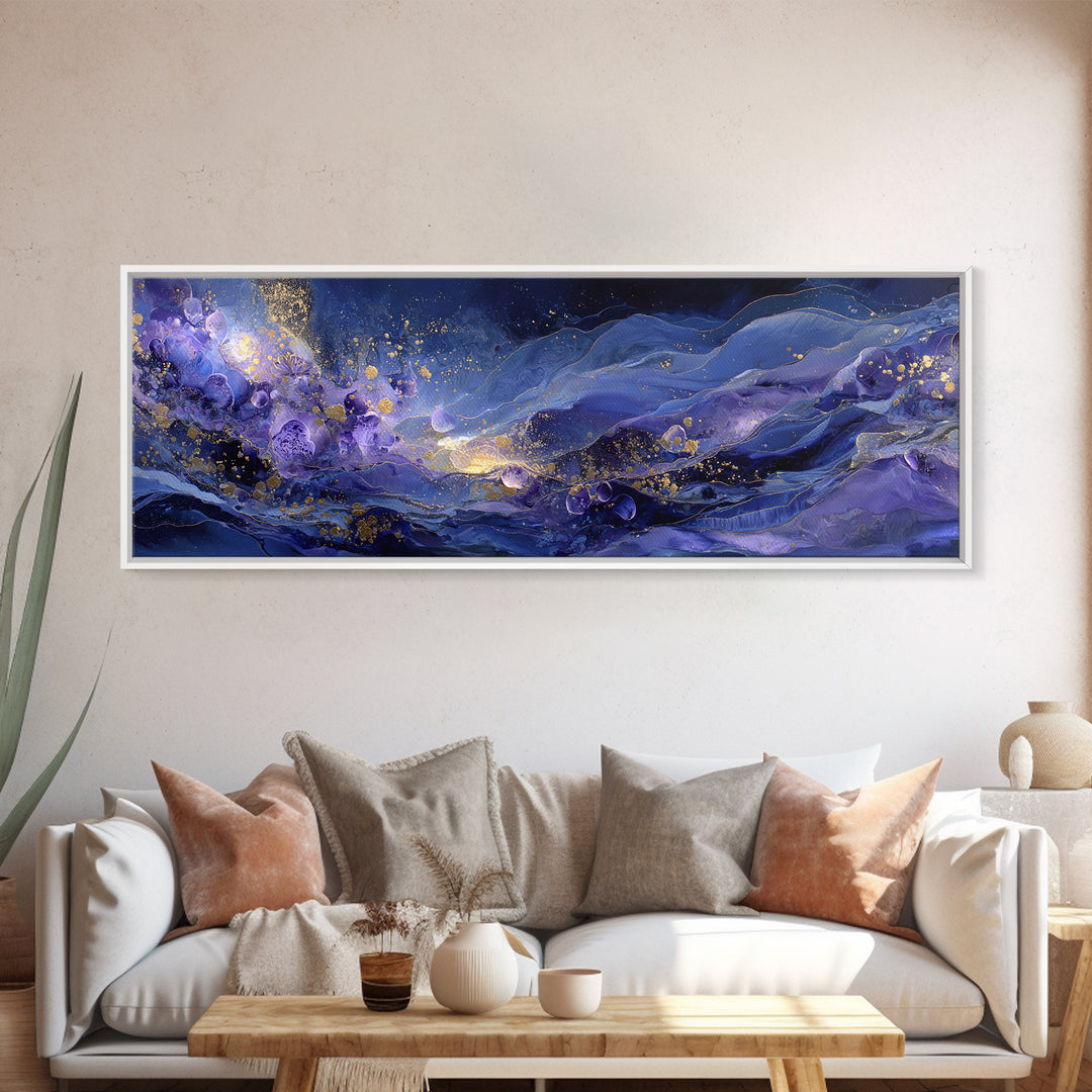 Dreamlike Night Garden Canvas Print, Astrology Art, Statement Artwork, Living Room Decor, Fine Art, Zodiac, Digital Art, AST-3x1-62