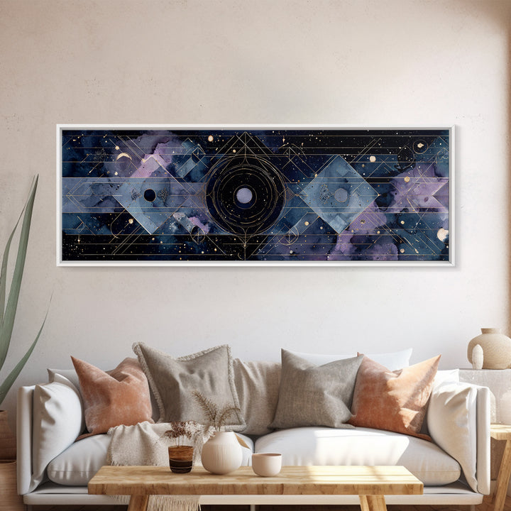 Birth Chart Geometry Canvas Print, Astrology Art, Digital Wall Art, Living Room Decor, Fine Art, Zodiac, Astronomy Art, AST-3x1-95