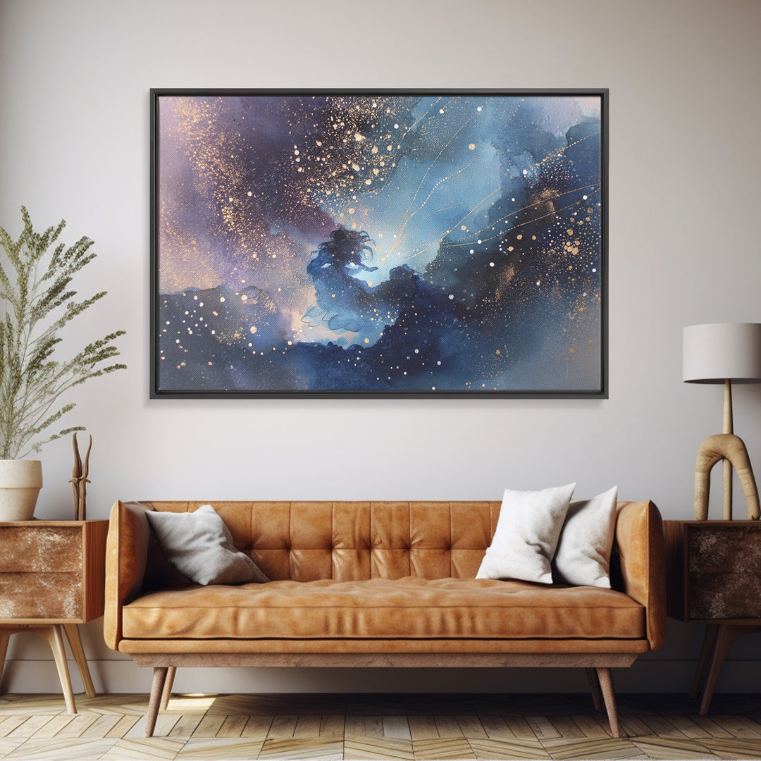 Water Bearer Figure Pouring a River of Canvas Print, Astrology Art, Astrology, Living Room Decor, Zodiac, Zodiac Sign Wall Art, AST-3x2-67