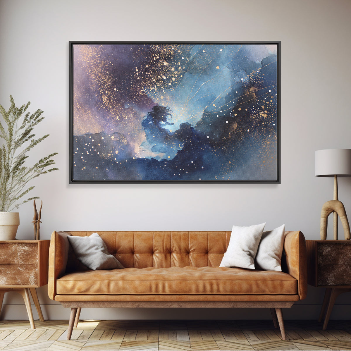 Water Bearer Figure Pouring a River of Canvas Print, Astrology Art, Astrology, Living Room Decor, Zodiac, Zodiac Sign Wall Art, AST-3x2-67