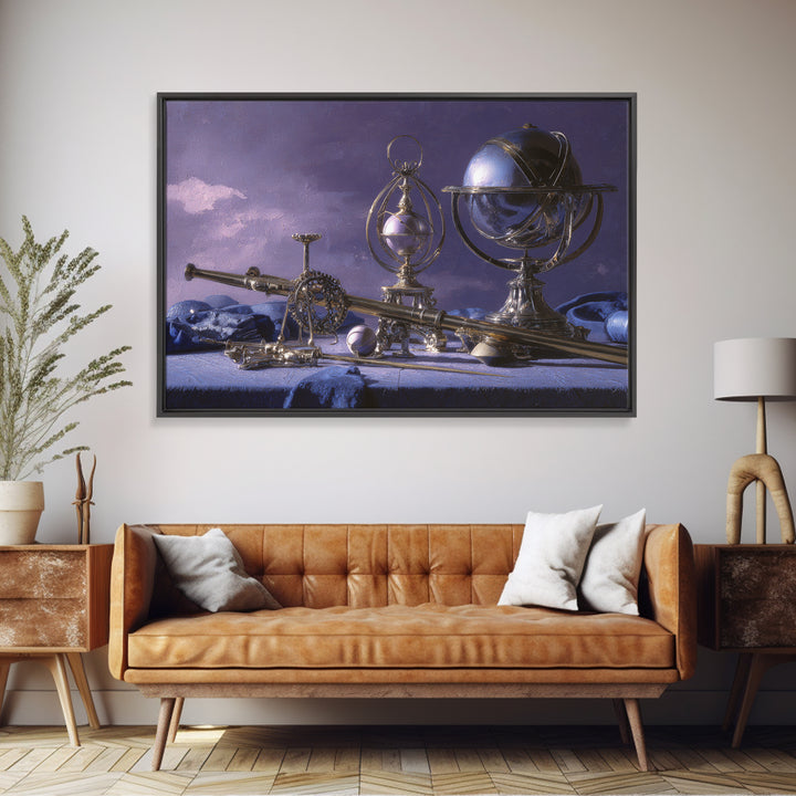 Planetary Still Life Canvas Print, Astrology Art, Contemporary Art, Living Room Decor, Fine Art, Zodiac, Boho Decor, Cat Art, AST-3x2-72