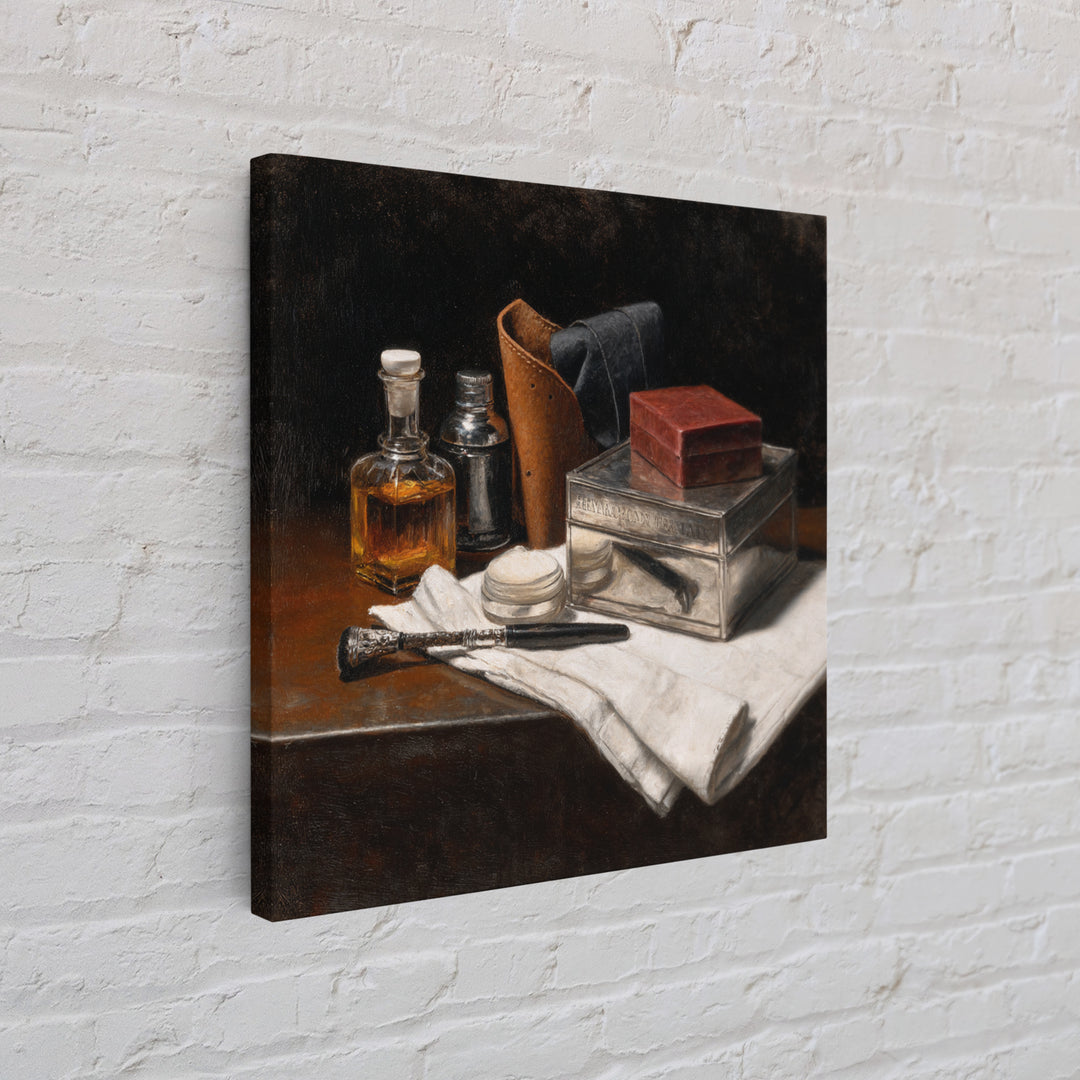 Black and White Portrait of a Sharply Framed Canvas Print, Barbershop Art, Downloadable Art, Barbershop Decor, Grooming, BAA-1x1-42