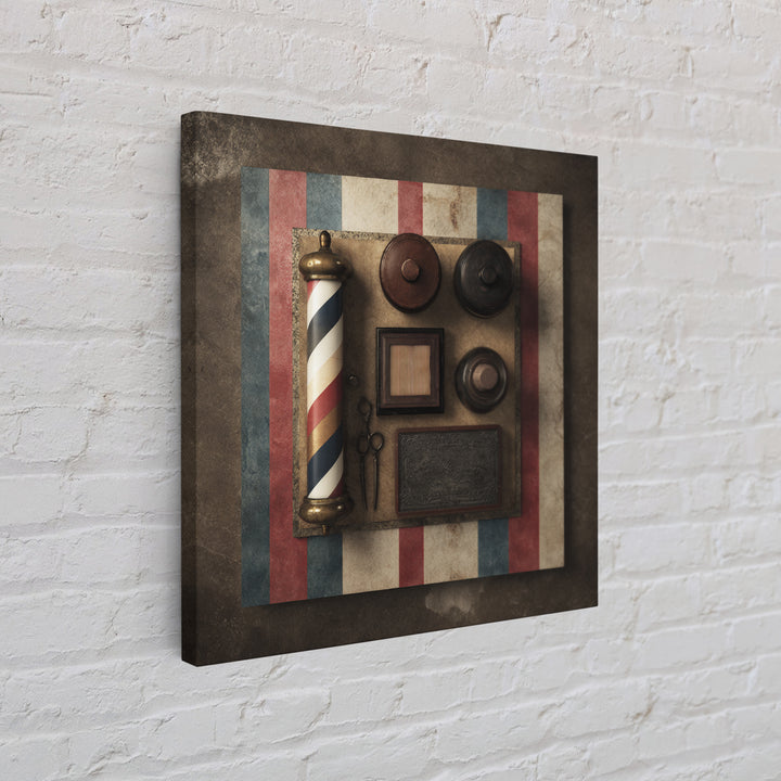 Red White and Blue Stripe Abstraction from Canvas Print, Barbershop Art, Home Decor, Barbershop Decor, Abstract Art, Grooming, BAA-1x1-89