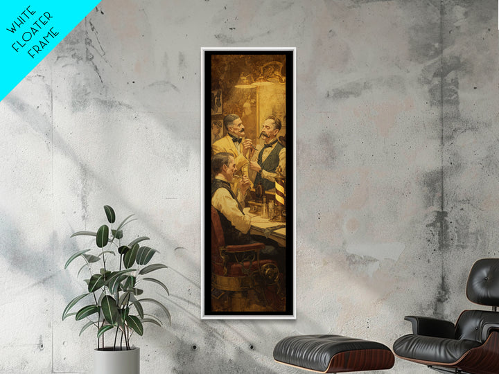 Barber Shop Quartet Musical Poster Without Interior Canvas Print, Barbershop Art, Afrocentric Art, Barbershop Decor, Grooming, BAA-1x3-57