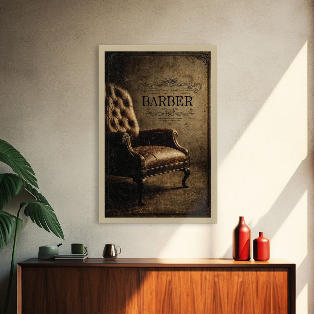 Retro Clipper Advertising Art Canvas Print, Barbershop Art, Urban Wall Art, Barbershop Decor, Grooming, Statement Artwork, BAA-2x3-31