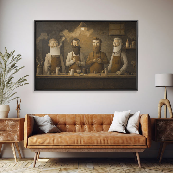 Barber Shop Quartet Musical Poster Without Interior Canvas Print, Barbershop Art, Unique Wall Art, Barbershop Decor, Grooming, BAA-3x2-25