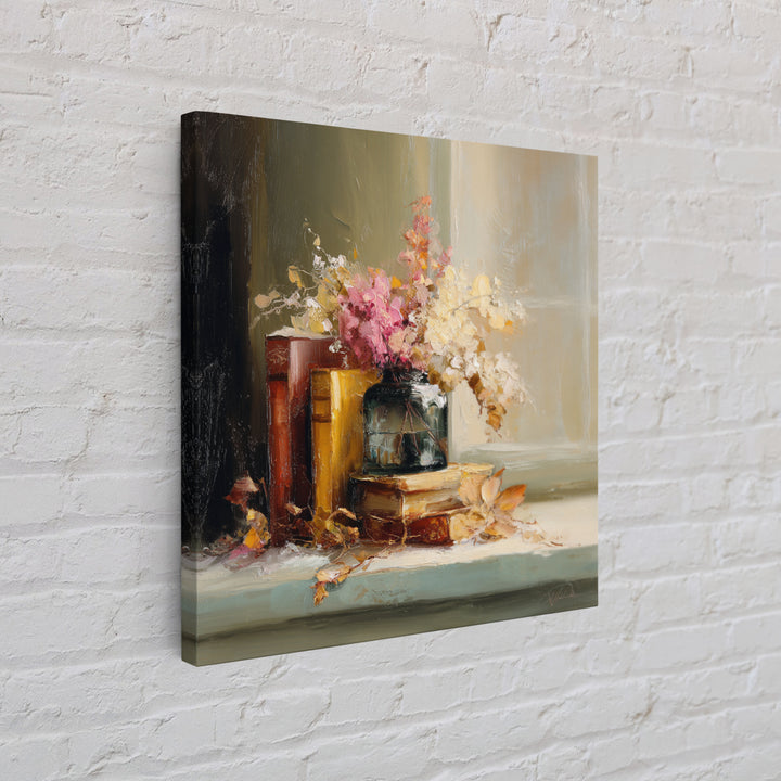 Warm Fireplace Still Life Canvas Print, Bed and Breakfast Art, Bedroom Wall Decor, Living Room Decor, Fine Art, BAB-1x1-18