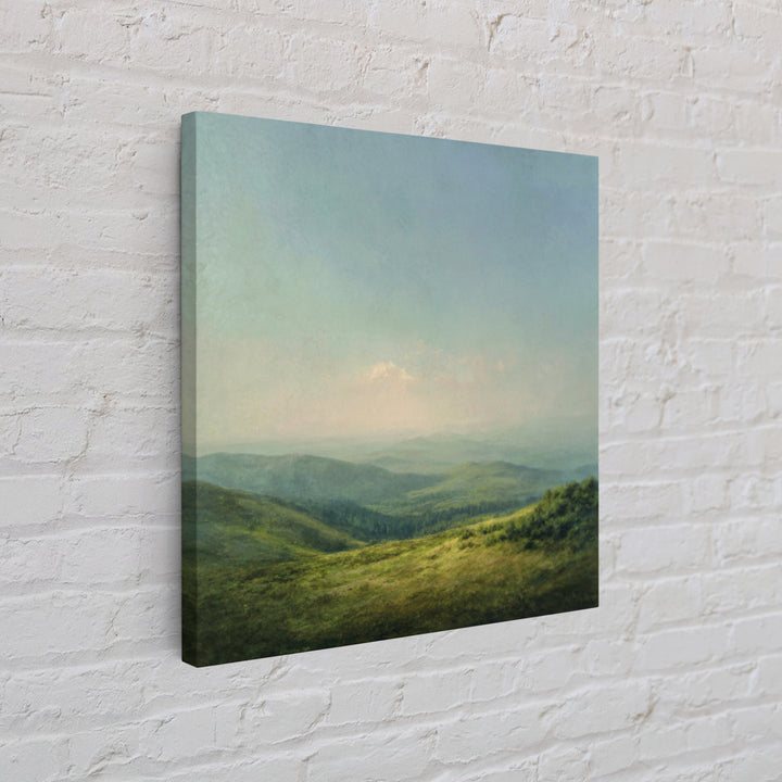 Classic Landscape with Rolling Green Hills Framed Canvas Print, Bed and Breakfast Art, Coffee Art, Living Room Decor, Fine Art, BAB-1x1-24