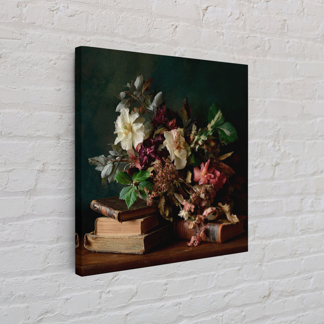 Warm Fireplace Still Life Framed Canvas Print, Bed and Breakfast Art, Bedroom Prints, Living Room Decor, Fine Art, BAB-1x1-66