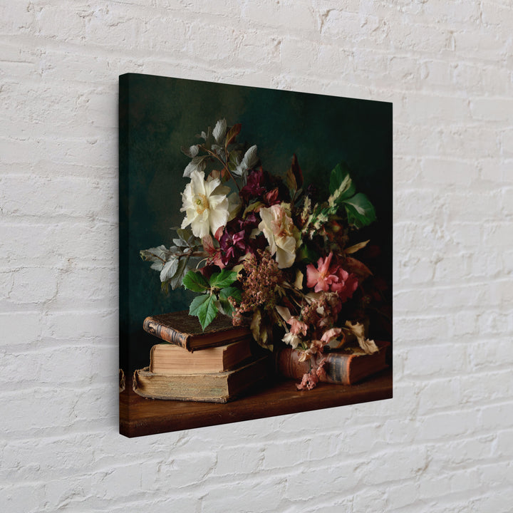 Warm Fireplace Still Life Framed Canvas Print, Bed and Breakfast Art, Bedroom Prints, Living Room Decor, Fine Art, BAB-1x1-66