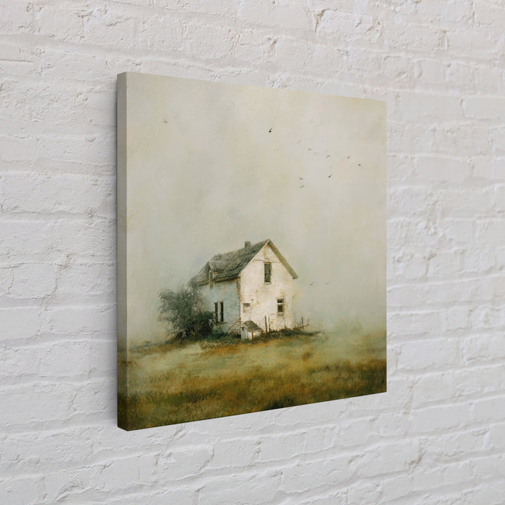 Old Farmhouse Landscape Framed Canvas Print, Bed and Breakfast Art, Boho Decor, Living Room Decor, Fine Art, BAB-1x1-79