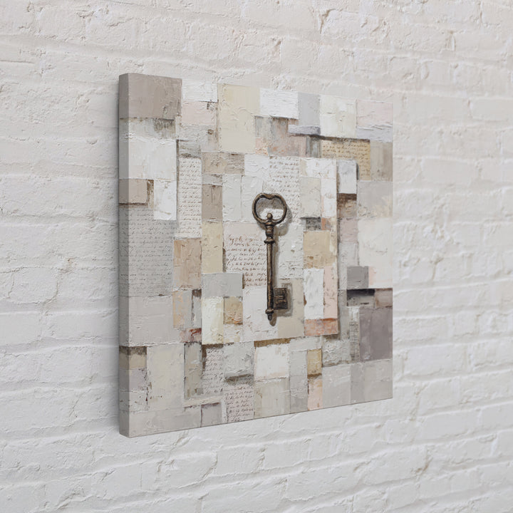 Antique Key and Handwritten Letter Arrangement Without Canvas Print, Bed and Breakfast Art, Wall Decor, Living Room Decor, BAB-1x1-81