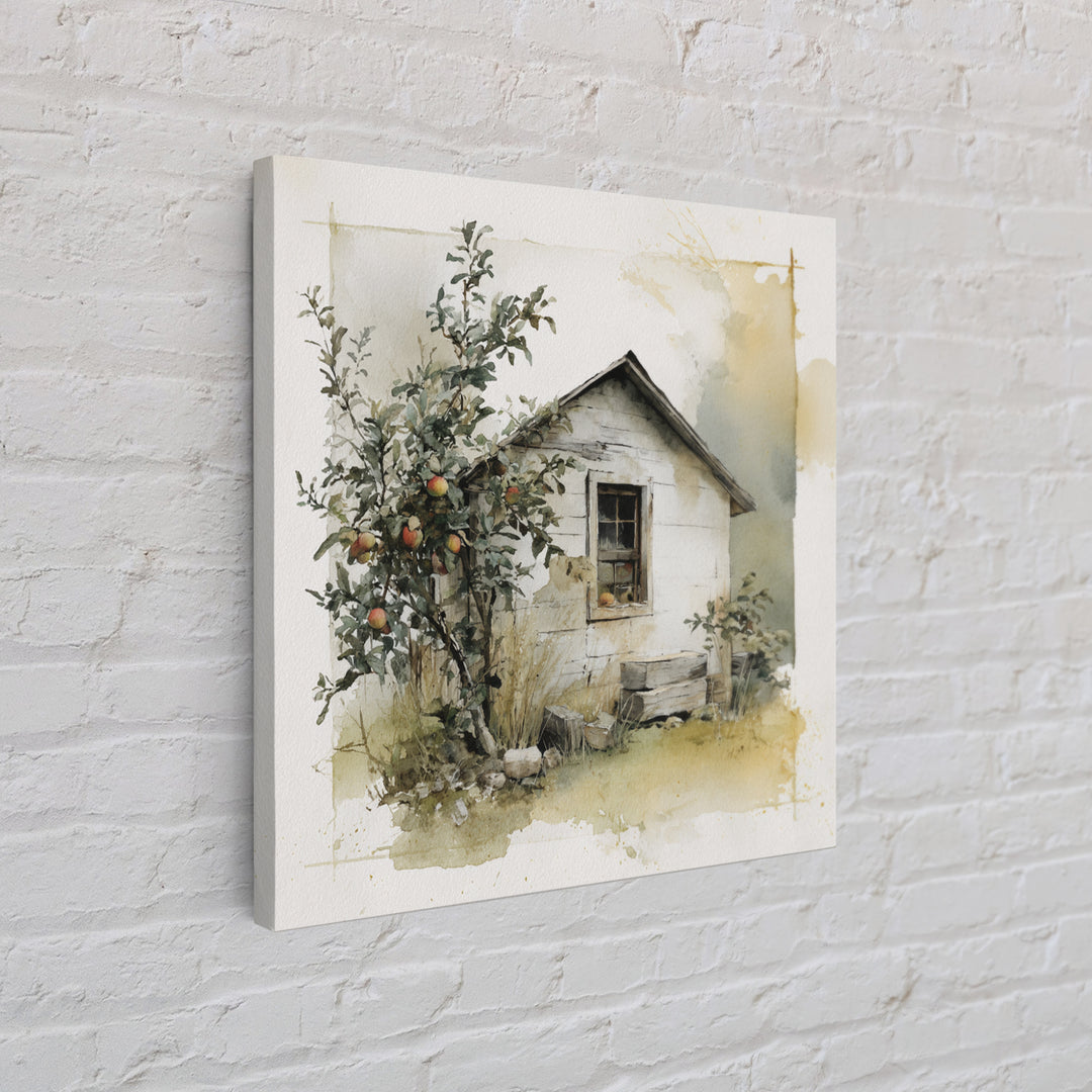 Apple Orchard Scene Canvas Print, Bed and Breakfast Art, Minimalist Decor, Living Room Decor, Fine Art, Abstract Art, BAB-1x1-85
