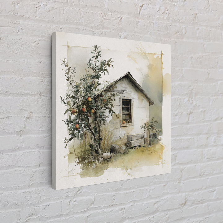 Apple Orchard Scene Canvas Print, Bed and Breakfast Art, Minimalist Decor, Living Room Decor, Fine Art, Abstract Art, BAB-1x1-85