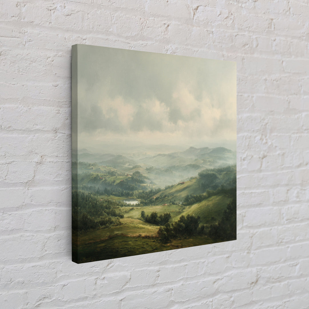 Classic Landscape with Rolling Green Hills Canvas Print, Bed and Breakfast Art, Art Print, Living Room Decor, BAB-1x1-96