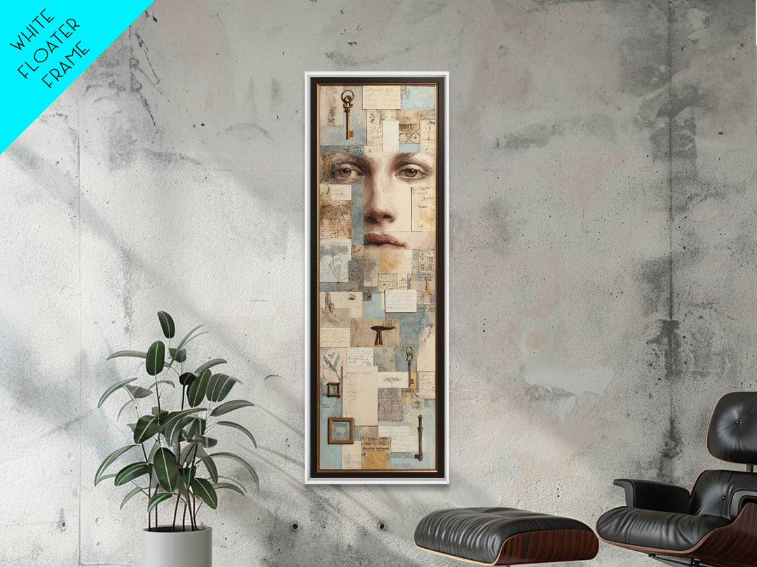 Antique Key and Handwritten Letter Arrangement Without Canvas Print, Bed and Breakfast Art, Luxury Decor, Living Room Decor, BAB-1x3-21