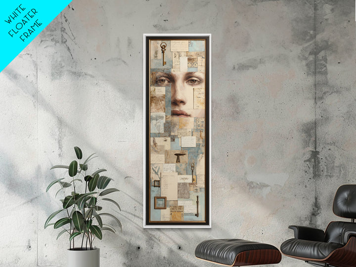 Antique Key and Handwritten Letter Arrangement Without Canvas Print, Bed and Breakfast Art, Luxury Decor, Living Room Decor, BAB-1x3-21