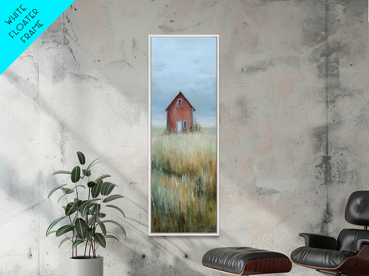 Old Farmhouse Landscape Framed Canvas Print, Bed and Breakfast Art, Boho Decor, Living Room Decor, Fine Art, BAB-1x3-91
