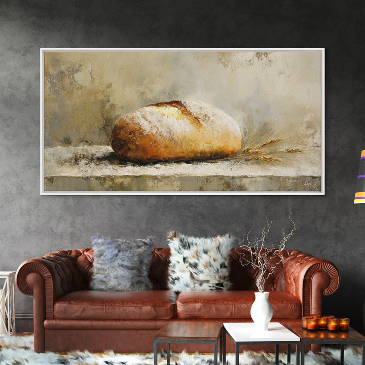 Freshly Baked Bread Framed Canvas Print, Bed and Breakfast Art, Fine Art Print, Living Room Decor, Fine Art, BAB-2x1-16