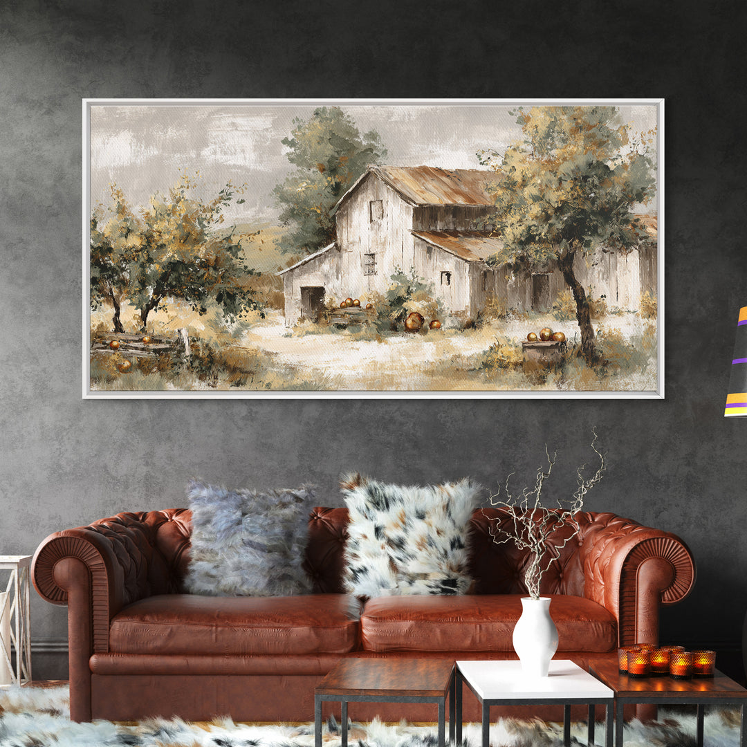 Apple Orchard Scene Canvas Print, Bed and Breakfast Art, Canvas Wall Art, Living Room Decor, Fine Art, Above Bed Decor, BAB-2x1-57