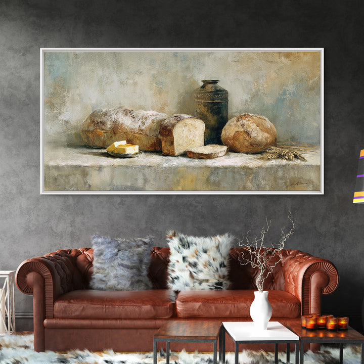 Freshly Baked Bread Canvas Print, Bed and Breakfast Art, Printable, Living Room Decor, Fine Art, Bedroom Wall Decor, BAB-2x1-64