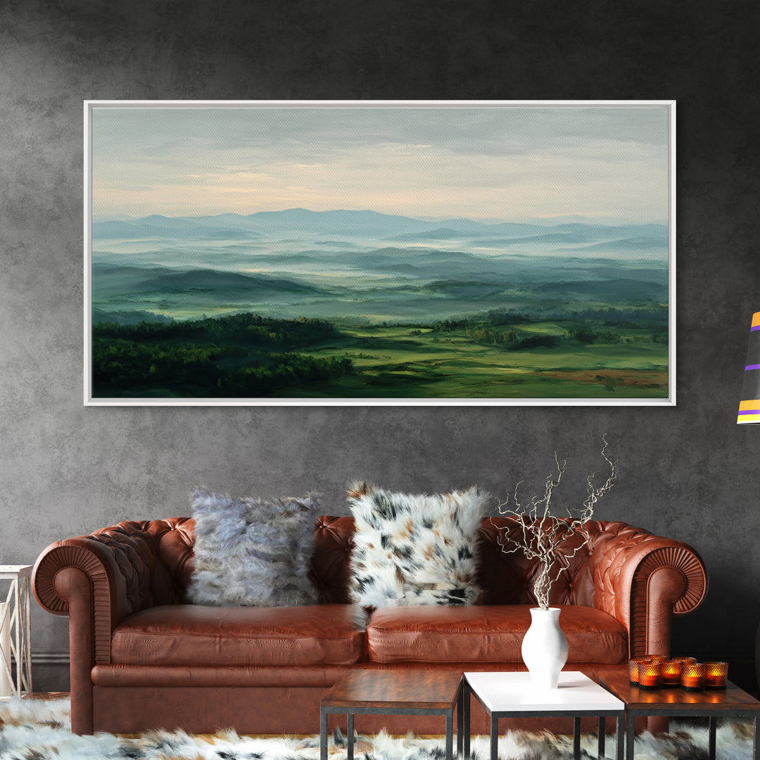 Classic Landscape with Rolling Green Hills Canvas Print, Bed and Breakfast Art, Printable Wall Art, Living Room Decor, Fine Art, BAB-2x1-68