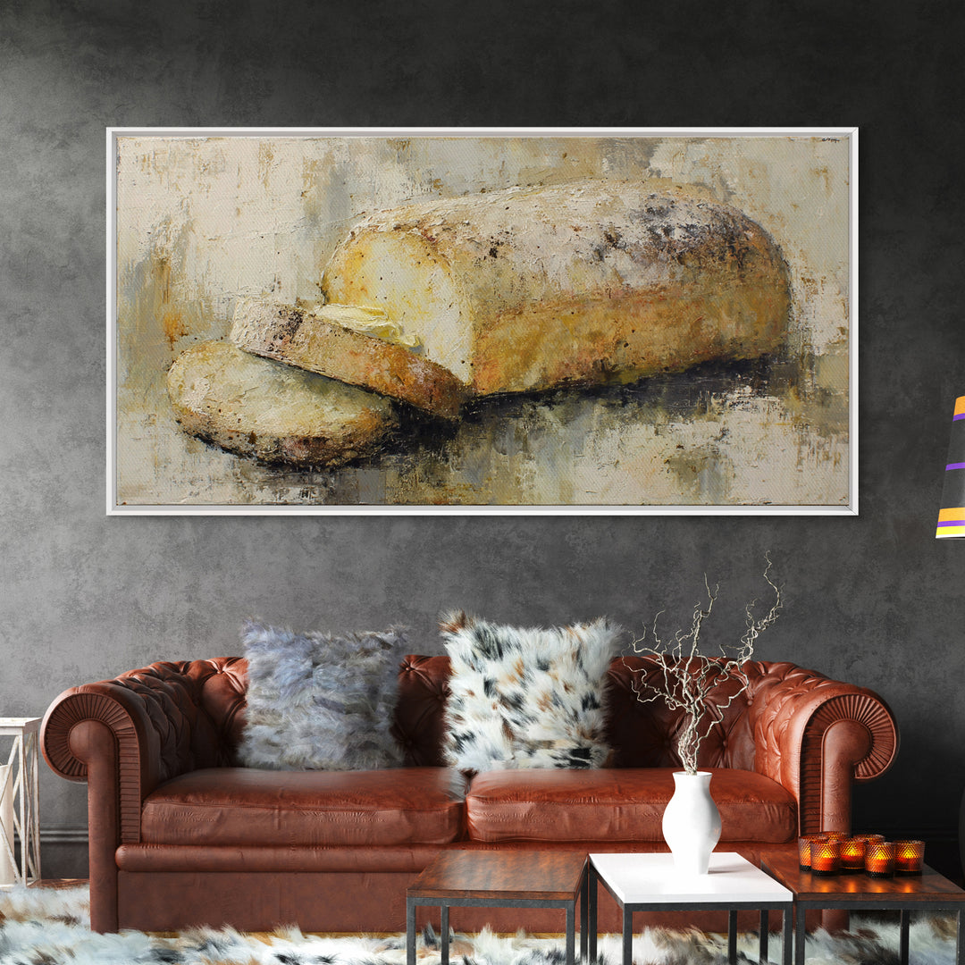 Freshly Baked Bread Framed Canvas Print, Bed and Breakfast Art, Printable Art, Living Room Decor, Fine Art, Bedroom Prints, BAB-2x1-88