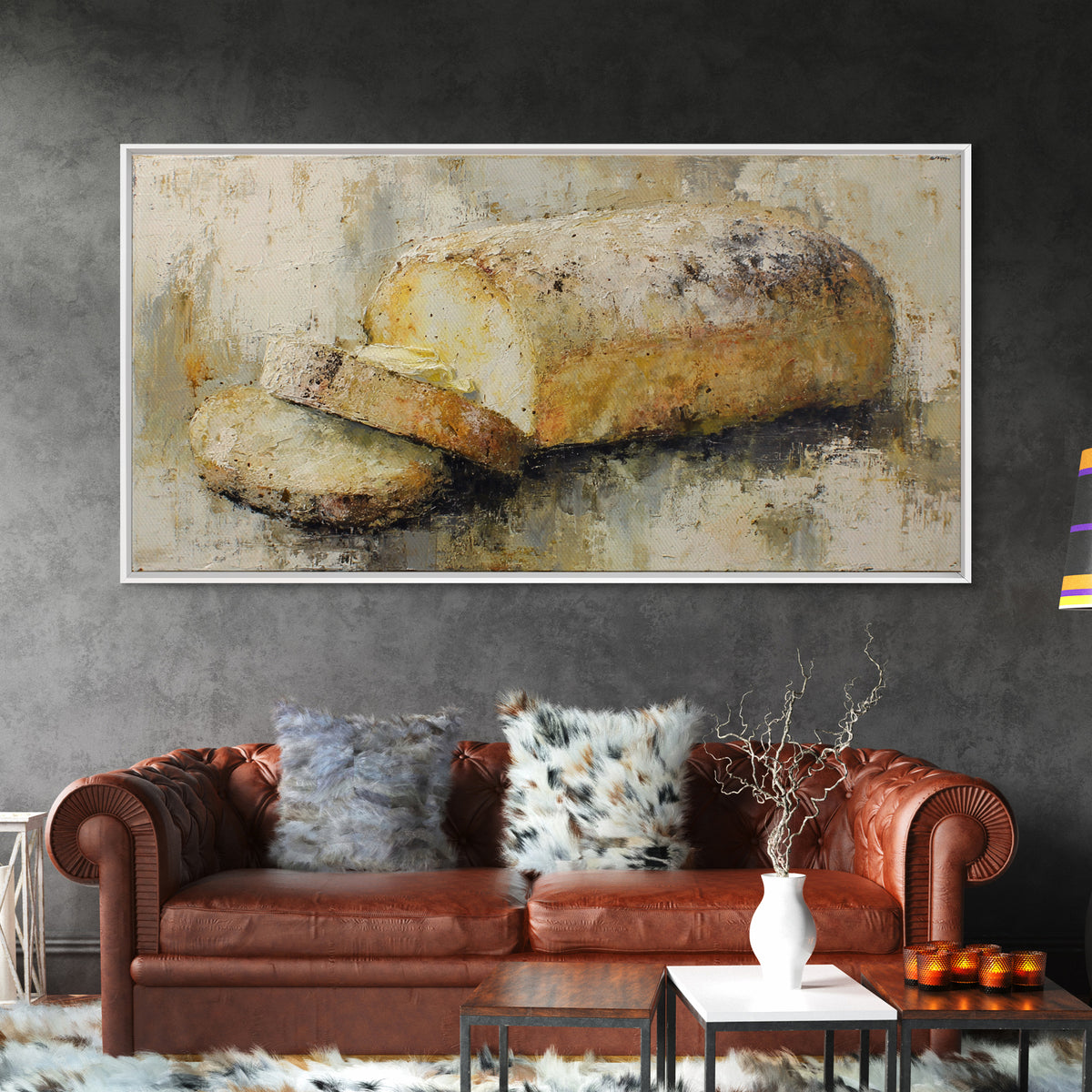 Freshly Baked Bread Framed Canvas Print, Bed and Breakfast Art, Printable Art, Living Room Decor, Fine Art, Bedroom Prints, BAB-2x1-88