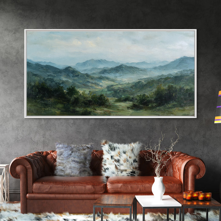 Classic Landscape with Rolling Green Hills Canvas Print, Bed and Breakfast Art, Farmhouse Decor, Living Room Decor, BAB-2x1-92