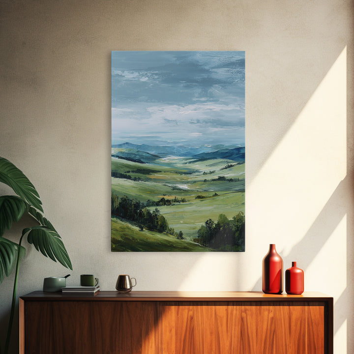 Classic Landscape with Rolling Green Hills Canvas Print, Bed and Breakfast Art, Printable Wall Art, Living Room Decor, BAB-2x3-80