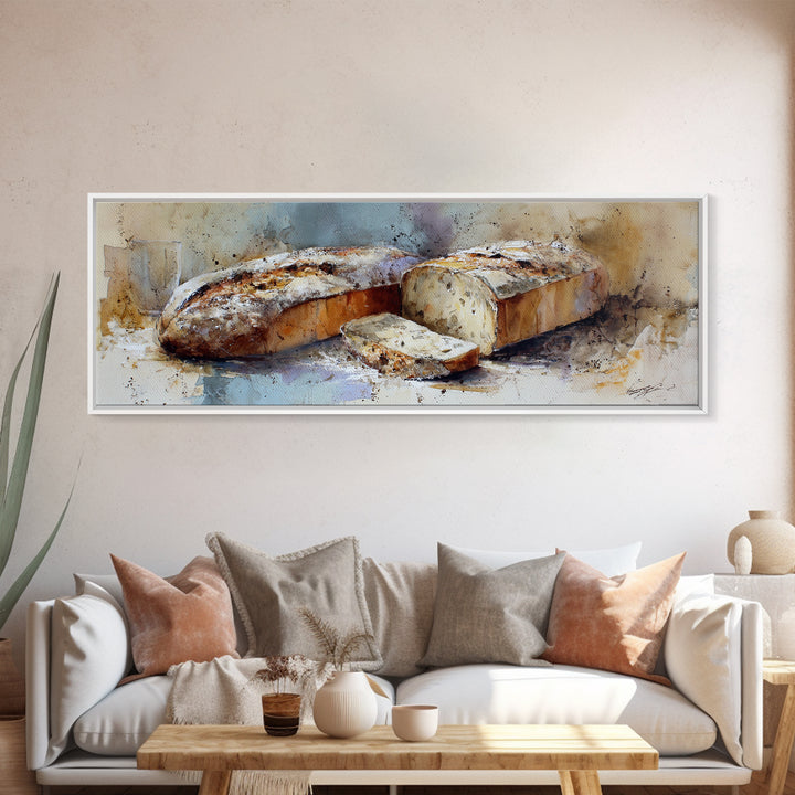 Freshly Baked Bread Canvas Print, Bed and Breakfast Art, Gallery Decor, Living Room Decor, Fine Art, Wall Art, BAB-3x1-36