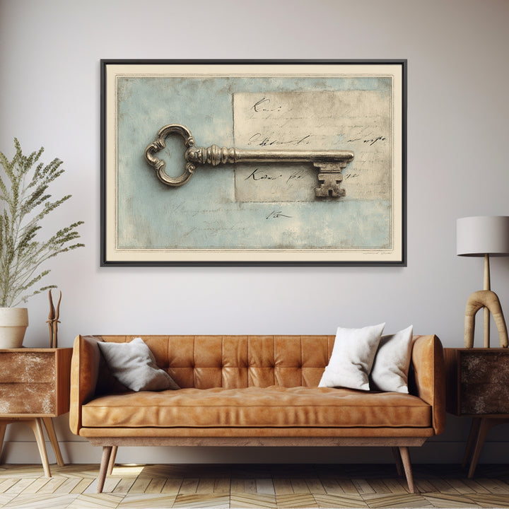 Antique Key and Handwritten Letter Arrangement Without Canvas Print, Bed and Breakfast Art, Bedroom Art, Living Room Decor, BAB-3x2-37