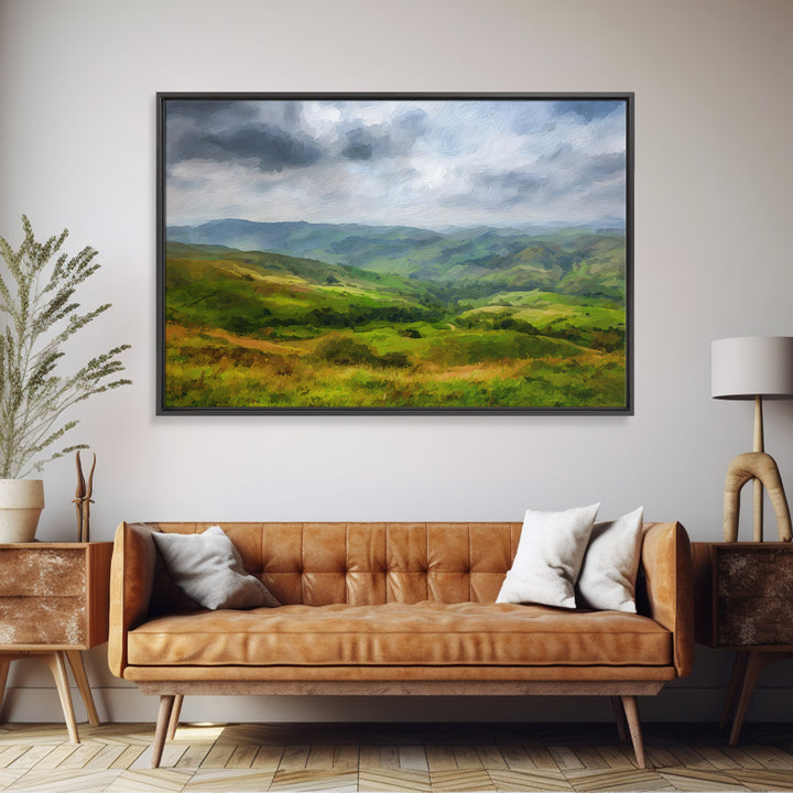 Classic Landscape with Rolling Green Hills Canvas Print, Bed and Breakfast Art, Farmhouse Decor, Living Room Decor, Fine Art, BAB-3x2-4