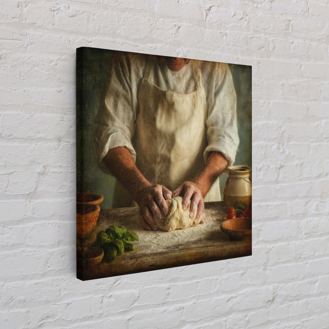 Baker Hands Shaping Dough Canvas Print, Bakery Art, Gallery Decor, Bakery Decor, Fine Art, Patisserie, Wall Art, Home Decor, BAK-1x1-17