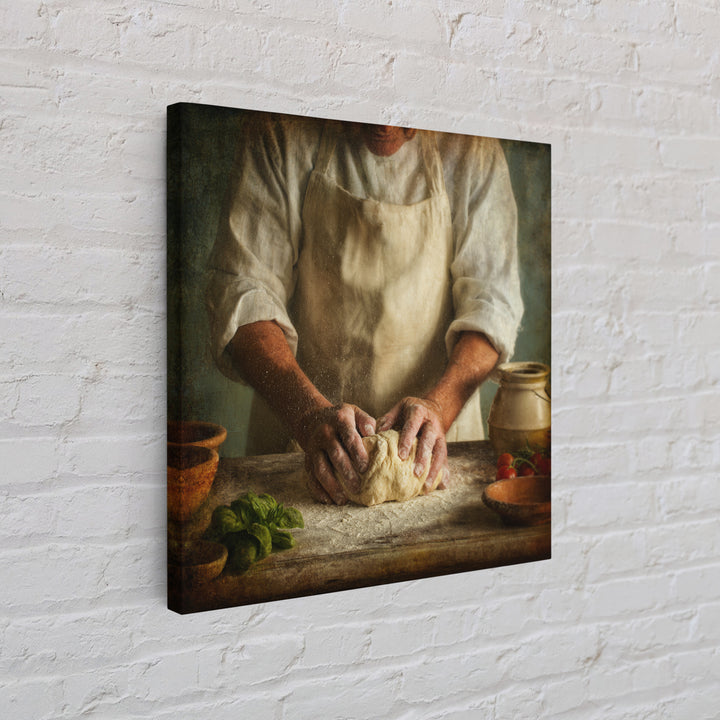 Baker Hands Shaping Dough Canvas Print, Bakery Art, Gallery Decor, Bakery Decor, Fine Art, Patisserie, Wall Art, Home Decor, BAK-1x1-17