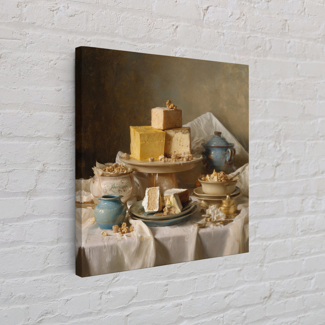 Parisian Dessert Poster Framed Canvas Print, Bakery Art, Aesthetic Wall Art, Bakery Decor, Fine Art, Patisserie, Boho Decor, BAK-1x1-24
