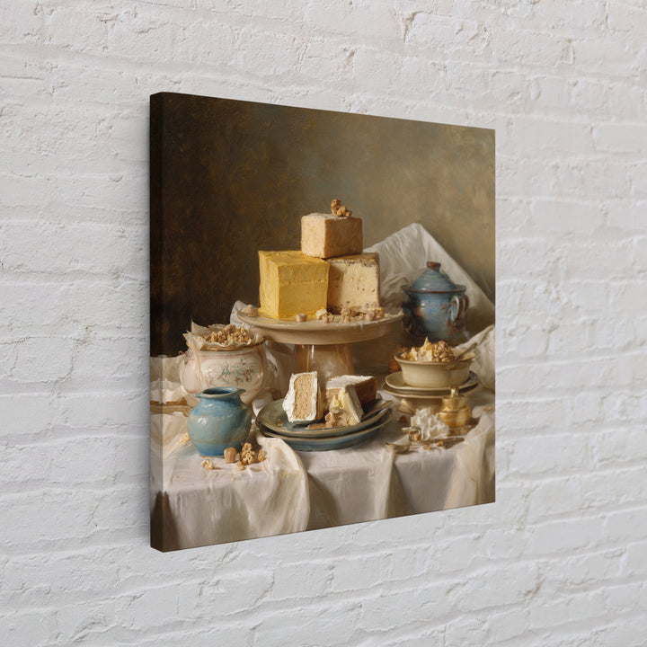 Parisian Dessert Poster Framed Canvas Print, Bakery Art, Aesthetic Wall Art, Bakery Decor, Fine Art, Patisserie, Boho Decor, BAK-1x1-24