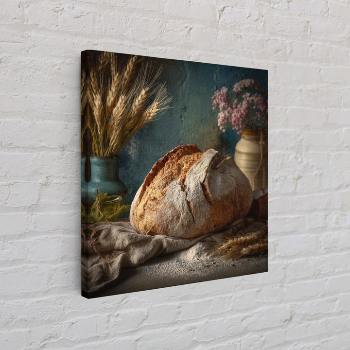 Rustic Loaf of Bread Framed Canvas Print, Bakery Art, Kitchen Wall Art, Bakery Decor, Oil Painting, Patisserie, BAK-1x1-28
