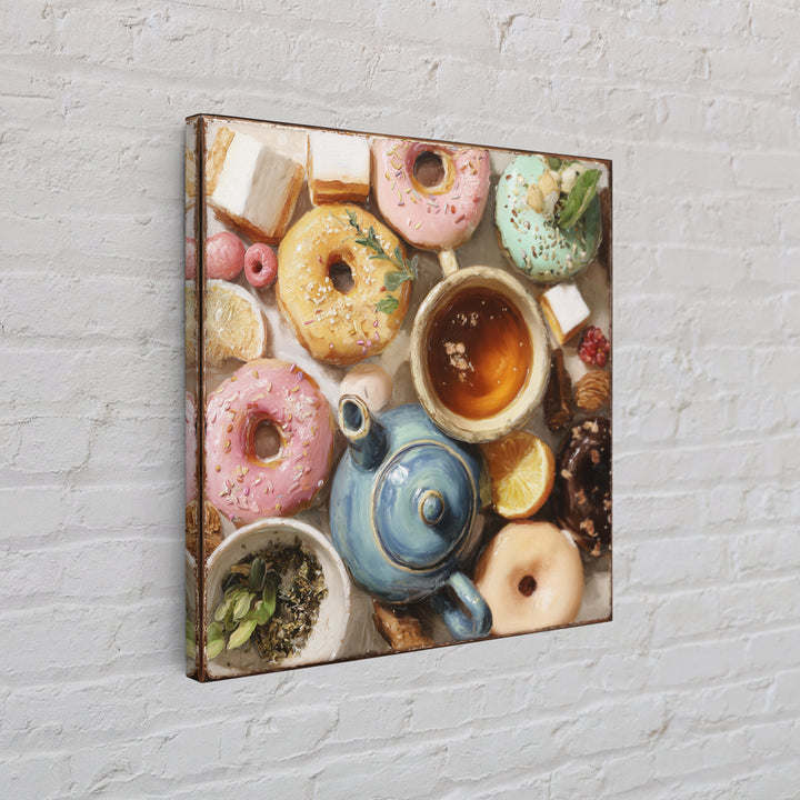 Whimsical Donut Assortment Canvas Print, Bakery Art, Statement Artwork, Bakery Decor, Fine Art, Patisserie, Art Print, BAK-1x1-9