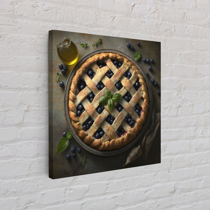 Blueberry Galette with Rustic Farmhouse Texture Canvas Print, Bakery Art, Fine Art Print, Bakery Decor, Fine Art, Patisserie, BAK-1x1-95